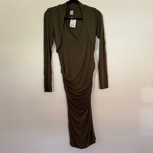 VENUS Olive Long Sleeve Dress